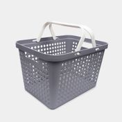 Canasta plástica con manijas, gris