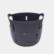 Cesta plástica circular multiusos, gris oscuro