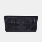 Cesta plástica multiusos tipo tejido, gris oscuro