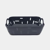 Cesta plástica multiusos con huecos, gris oscuro