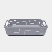 Cesta plástica multiusos con huecos, gris