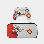 Control alámbrico Fireball Mario + estuche para Consola Nintendo Switch