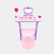 Piano electrónico infantil con butaco, morado/rosado