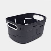 Cesta plástica multiusos con huecos, gris oscuro