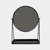 Espejo de mesa metálico negro con base rectangular