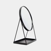 Espejo de mesa metálico negro con base rectangular