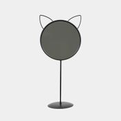 Espejo de mesa metálico negro con orejas de gato