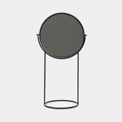Espejo de mesa metálico negro con base circular