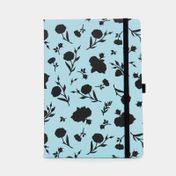 Libreta ejecutiva grande de flores azul