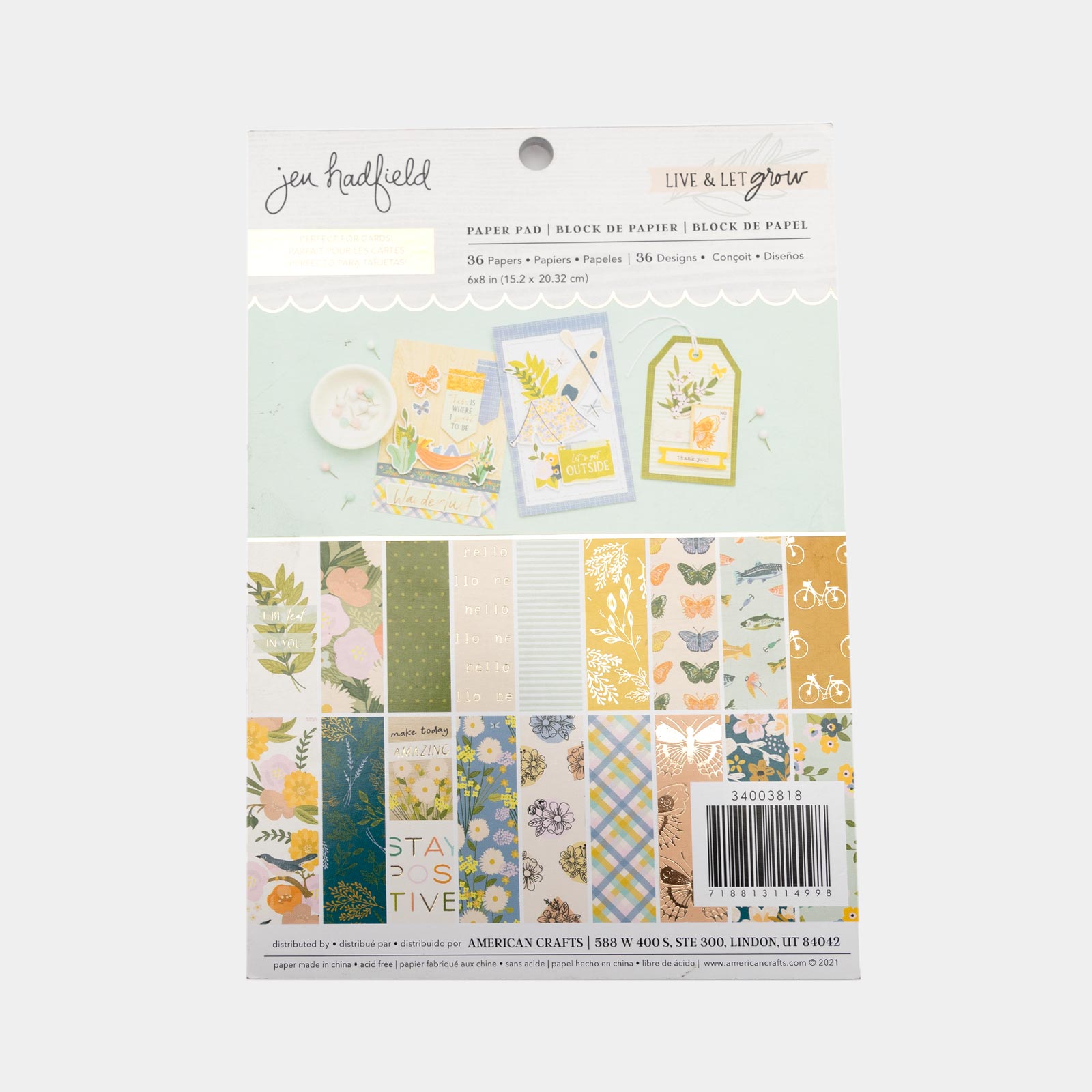 Block Scrapbooking Live & Let Grow x 36 hojas