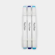 Marcadores de alcohol tonos azules x 3 unidades