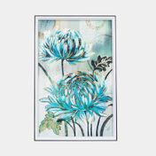 Cuadro mdf de flores azul 60,5 x 40,5 cm