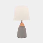 Lámpara de mesa con base gris/cobre