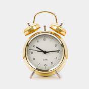 Reloj de mesa con alarma 16,5x 12 cm dorado