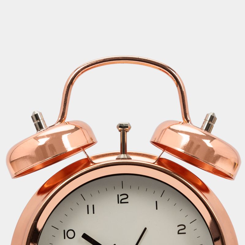 Reloj mesa metálico rosado de 19cm x 16cm x 9cm cod 201991