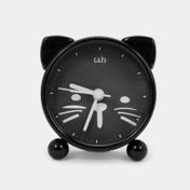 Reloj de mesa gato con alarma negro