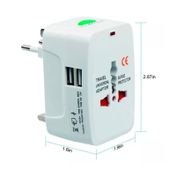 Adaptador universal de viaje con 2 puertos USB
