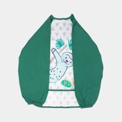 Delantal talla L con mangas verdes, diseño oso perezoso