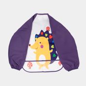 Delantal talla L con mangas moradas, diseño puerco espín