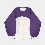 Delantal talla L con mangas moradas, diseño puerco espín