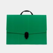 Carpeta tipo maletín de plástico verde