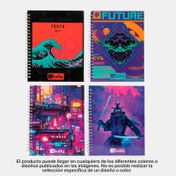 Cuaderno 105 argollado y cuadriculado Tuffy de 80 hojas, diseño futurista