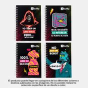 Cuaderno 95 argollado y cuadriculado Tuffy 5 materias de 160 hojas, diseño sarcasmo