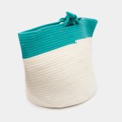 Cesta para ropa blanca con verde de 40 cm
