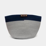Cesta para ropa azul oscuro y gris de 40 cm