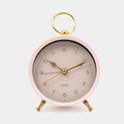 Reloj de mesa con argolla y alarma 12 x 10 cm rosado