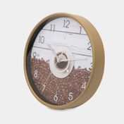 Reloj de pared verde con diseño de café