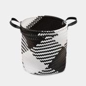 Cesta para ropa blanca con negro de 47.5 cm