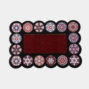 Tapete negro, rojo diseño círculos con mándalas multicolor
