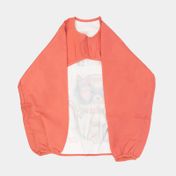 Delantal talla L con mangas color salmón, diseño gato