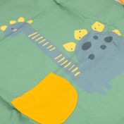 Delantal infantil antifluidos talla L con protectores de mangas, verde