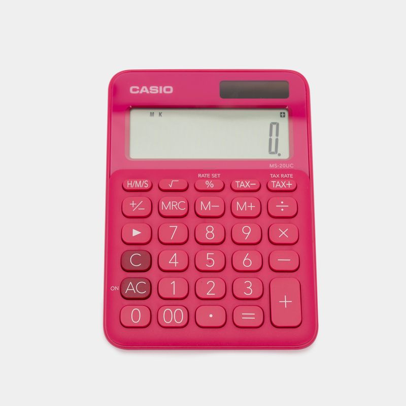 Calculadora básica Casio MS-20UC-RD de 12 dígitos