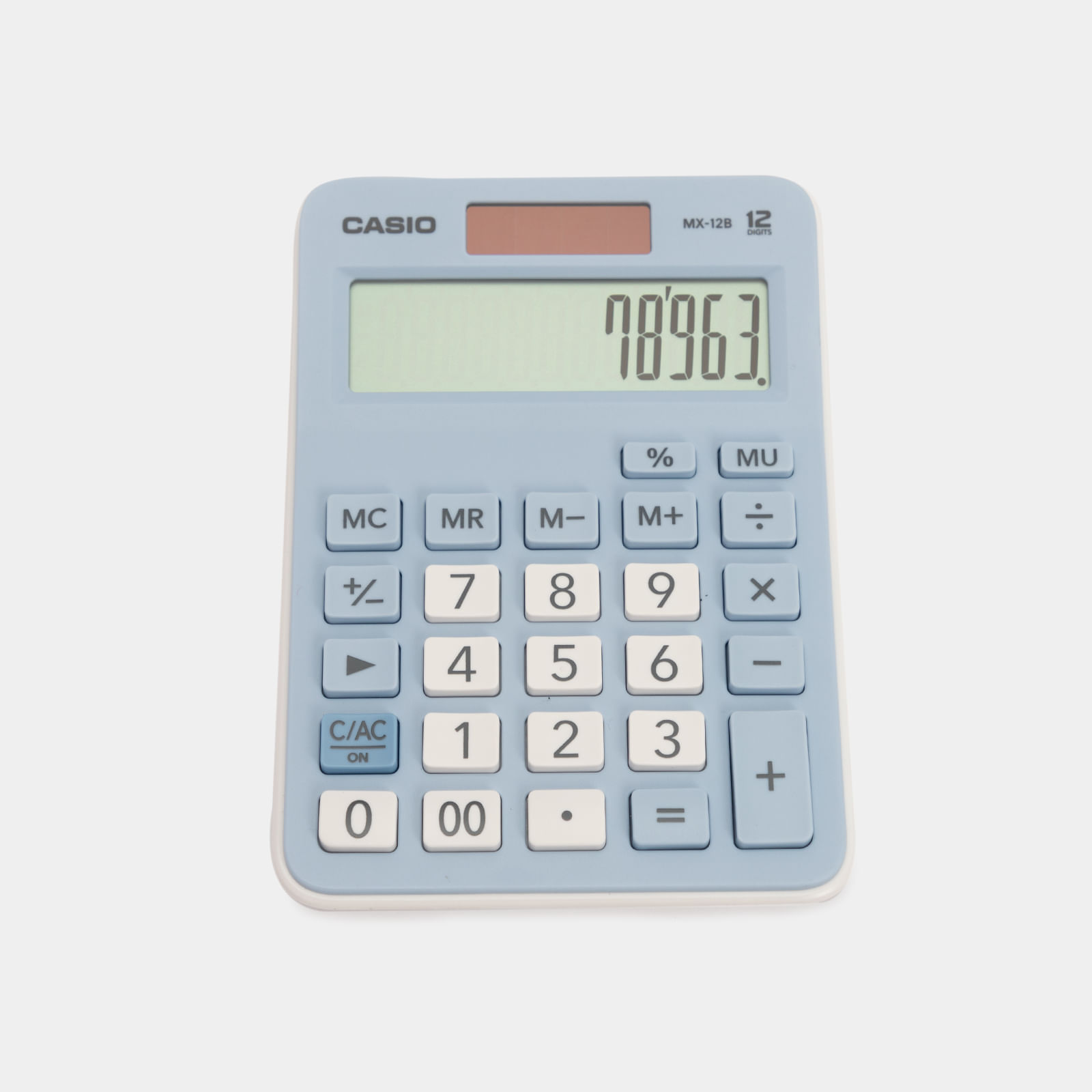 apoyo moneda Desarmado Calculadora básica Casio MX-12B de 12 dígitos, azul