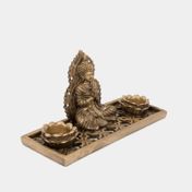 Figura de buda con portavelas poliresina 15 x 20 cm