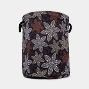 Cesta para ropa diseño flores y hojas con fondo negro