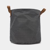 Cesta para ropa tejido negro, blanco, 30 x 29.5 x 29.5 cm