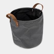 Cesta para ropa tejido negro, blanco, 30 x 29.5 x 29.5 cm