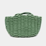 Cesta para ropa diseño tejido verde