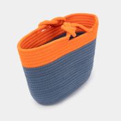 Cesta para ropa naranja, azul