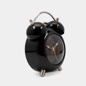Reloj de mesa negro con alarma de 15 x 11.3 cm