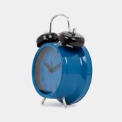 Reloj de mesa azul con alarma de 16.5 x 12 cm