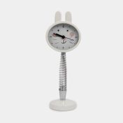 Reloj de mesa conejo con resorte y alarma blanco
