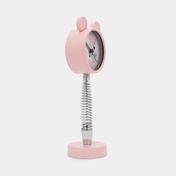 Reloj de mesa con resorte y alarma, diseño oso rosado