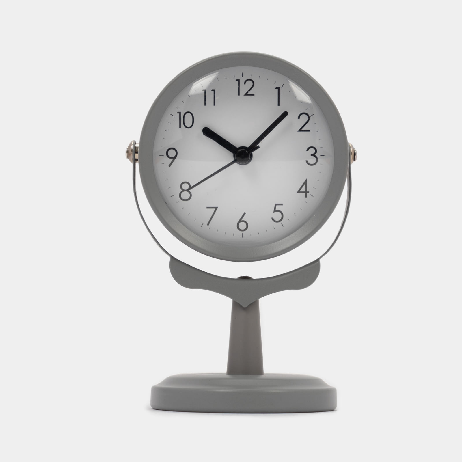 Reloj de mesa con alarma, gris