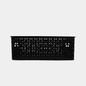 Canasta organizadora rectangular negra, 11.7 x 34.6 x 16.2 cm
