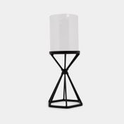 Candelabro de base negra con portavela 29,1 x 12,1 cm